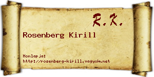Rosenberg Kirill névjegykártya